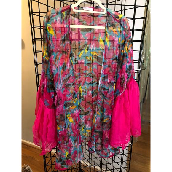 Juniper Blu South Moon Under Pink Kimono One Size - Picture 6 of 7